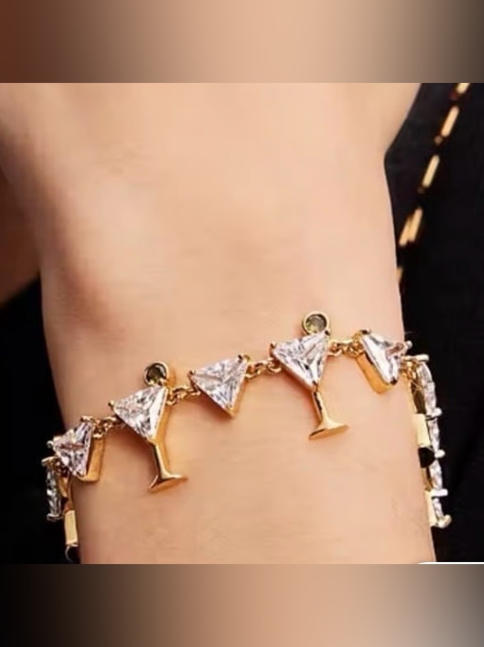 kate spade Gold Martini Charm Bracelet with Green Olives. New - Picture 2 of 6